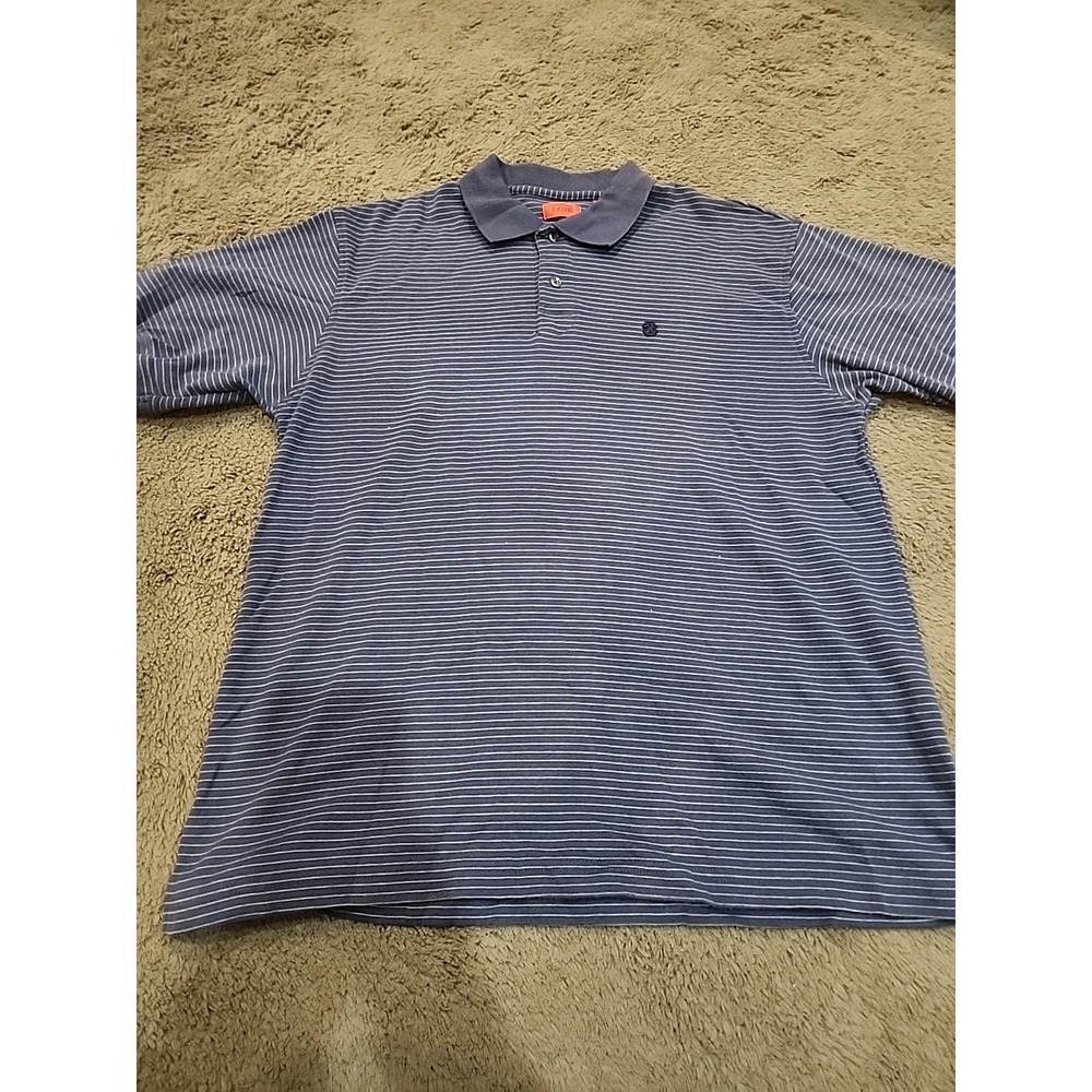Izod Men's Polo Shirt Large, Blue, Short Sleeves, Collared